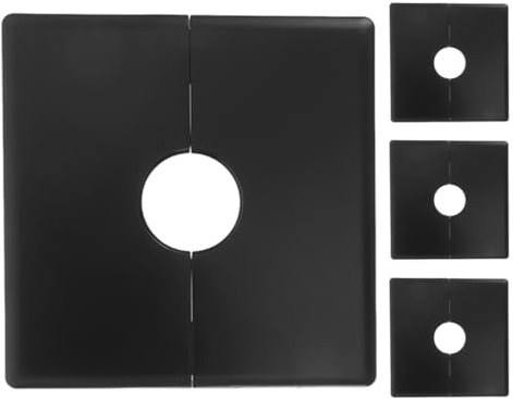 Sosoport Placas Adhesivas Desmontables para Salida de Cables 22Mm 4 Piezas Negras Tapa Protectora Pasacables para Enchufe E Interruptor Cubierta de Pared para Organización y Protección