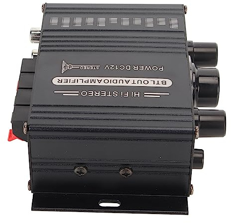 ANGGREK Amplificador de Potencia, Aleación de Aluminio, Amplificador de Audio Estéreo 20Wx2 con Conectividad Inalámbrica, Ideal para Sistemas de Cine en Casa y Karaoke