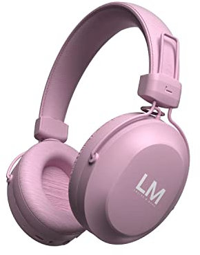 Louise & Mann 5 Auriculares Inalámbricos, Auriculares Bluetooth Diadema, Cascos Inalámbricos Plegables con Hi-Fi Estéreo, Micrófono Integrado y con Cable para Móviles/PC/TV (Rosas)