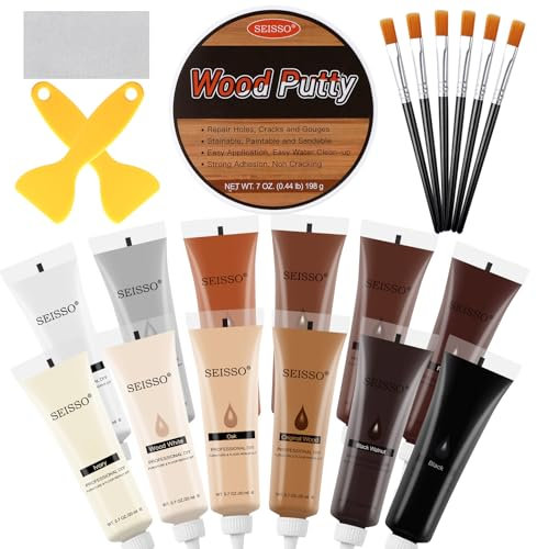 Wood Furniture & Floor Repair Kit-21Pcs - Wood Fill Kit with Wood Putty- Wood Scratch Repair Set for Wooden Scratches, Stains, Cracks, Hole, Table, Window, Cabinet- Blend to Colour Match