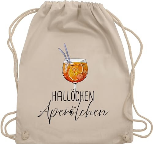 Turnbeutel Rucksack - Karneval & Fasching - Taschen - Hallöchen Aperölchen I Aperol Spritz Mädelsabend I Aperol Spritz Geschenk - Unisize - Naturweiß - beutel festival karnevalsbeutel faschings