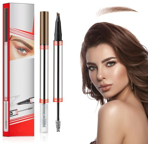 LOPHE Penna Sopracciglia 2 in 1 Matita Liquida Waterproof e Lunga Durata, Matita Per Sopracciglia Naturale, A prova di Sbavature, No transfer(Marrone Chiaro)