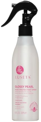 Luseta Glossy Pearl Heat Protectant Spray Smoothing Thermal Protection Treatment Enhance Shine and Add Strength for All Hair Types Protect Hair from Heat Damage 8.5oz