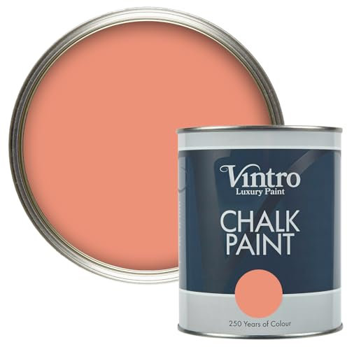 Vintro Paint - Chalk Paint for Furniture, Walls and Woodwork. Interior Use. Quick Dry. 1 Litre (Terracotta - Porto Terracotta)