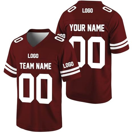 Custom Football Jersey Personalized Team Name Number & Logo Breathable Quick-Dry Sports Uniform for Men Women Youth Kids