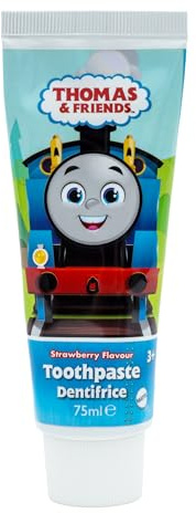 Thomas & Friends Children's Toothpaste 75ml | 1000ppm Fluoride Toothpaste for Kids Age 3+ | Strawberry Flavour | Sugar Free | Official Thomas & Friends