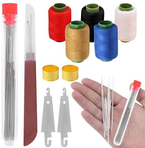 36 Piece Stainless Steel Sewing Needles Set, Travel Sewing Kit, Steel Hand Sewing Needles-Threader, Portable DIY Hand Made Craft Set for Beginners, Travel-Friendly DIY Craft Kit Travelers