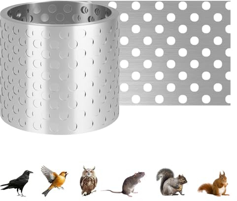 Trendecor Griglia in alluminio, 7 m x 78 mm, in lamiera forata in alluminio, griglia di ventilazione per evitare che uccelli entrino insetti e foglie nel tetto