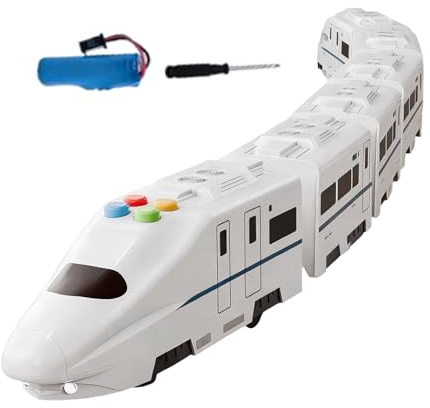 Tren De Alta Velocidad - 72cm Alta Velocidad | Locomotora De Juguete Para Niños - Maqueta De Tren Eléctrico Con Luz Y Música, ABS, Montaje Gratuito, Educativo Para Regalos De Cumpleaños, Vacaciones, D