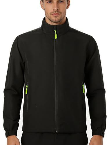 SCCGKP Men's Track Jackets Full Lightweight Zip Water Resistant Running Athletic Golf Jacket Casual Outwear