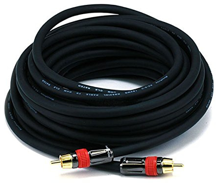 Monoprice 102683 25-Feet RG6 RCA CL2 Rated Digital Coaxial Audio Cable Black , 25ft