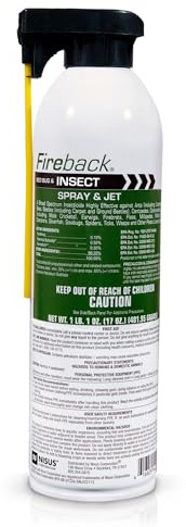 Nisus Fireback Bed Bug Spray, Water Based Insect Control for Wasps, Hornets, Fleas, Ticks, Ants, Roaches and Spiders, Long-Lasting Crawling Insect Protection for Indoor and Outdoor Use, 17oz.