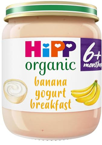 HiPP Organic Banana Yogurt Breakfast Baby Food Jar 6+ Months 125g (Pack of 6)