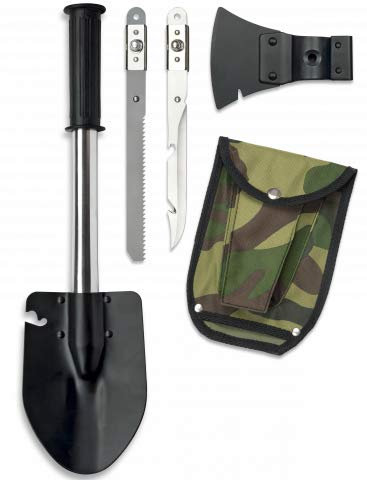 Albainox 33043 Pelle Albainox Survival avec étui pour chasse, pêche, camping, extérieur, survie et Bushcraft + porte-bouteilles en cadeau