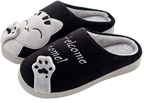 Rojeam Zapatillas de casa de Chandal de Navidad Lindas Suaves Zapatillas de Peluche de la Novedad Pantuflas