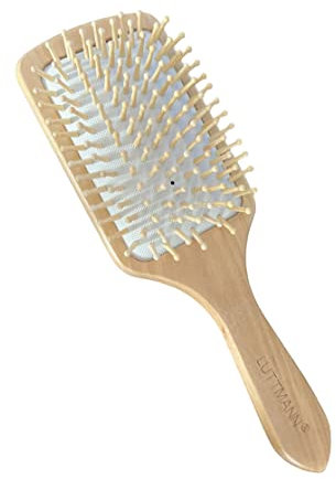 LUTTMANN® Perücken Haarersatz Zweithaar Paddle Brush Bürste für Echthaarperücken, Haarteile & Extensions - Holzbürste mit Bambus Holzborsten sorgen für schönes gepflegtes Haar