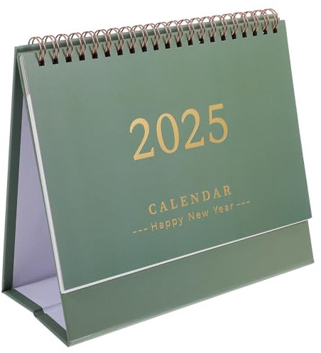 STOBOK Monatskalender 2025–2026 Von Juli 2025 Bis Dezember 2026 Stehend Umklappbarer Tischkalender Ästhetischer Mini-Monatskalender 2025–2026 (Grün)