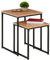 Relaxdays Beistelltisch 2er Set, stapelbar, Industrie Design, Satztisch 2 Größen, quadratisch, Metall, hellbraun/schwarz