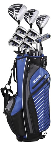 Ram Golf SDX Mens Golf Clubs Set + Bag, Left Hand, Graphite/Steel
