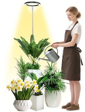 beautiebeam Lampada per la crescita delle piante d'interno, LED Grow Light Full Spectrum, altezza regolabile, timer automatico, bassa tensione di sicurezza da 5 V, idea per grandi piante