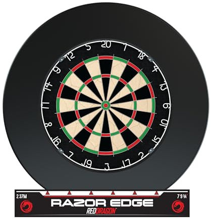 RED DRAGON Darts - Ultimativer Steeldartscheibe Surround-Ring | Stahlspitze Dartboard-Set | Enthält Klassische Borste Dartscheibe, Dart Surround-Wandschutz einschließlich offizieller Oche-Linie