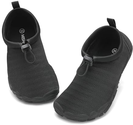 Mishansha Schnell Trocknend Badeschuhe für Kinder Schwarz 24 EU