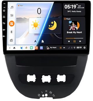Genérico Autorradio estéreo 2 DIN con Pantalla táctil de 10 Pulgadas y Bluetooth para Peugeot 107/Toyota Aygo (2005-2014) Control por Voz, CarPlay, Wi-Fi, Control en el Volante y USB G