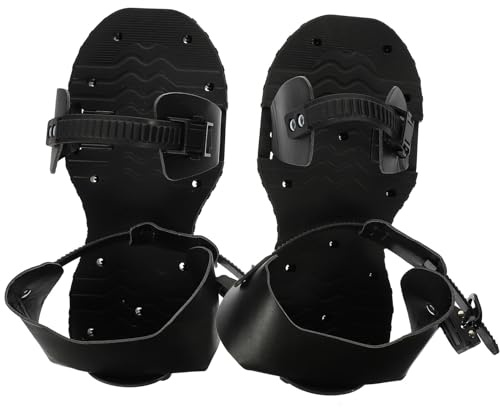 Yardenfun Zapatos Aireadores de Césped Negros Púas de Clavos para Jardinería Talla Ajustable Diseño Inflable de PU para Aireación Jardín y Patio