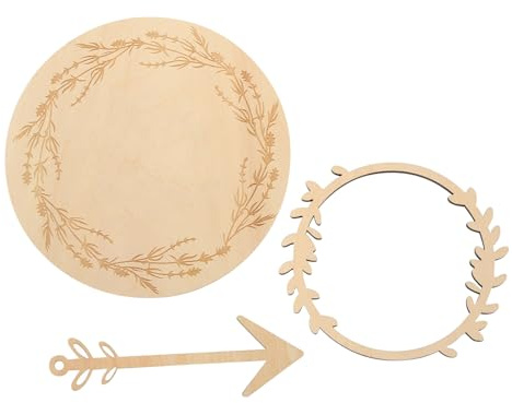 UKCOCO Wooden Milestone Discs Birth Announcement Cards Monthly Cards Newborn Photo Prop Wooden Decoration for Shower Gifts