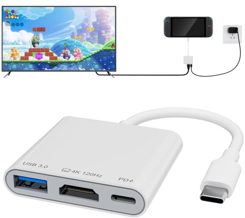 Switch 2 Dock, estación de acoplamiento portátil USB-C con HDMI2.1/4K 120Hz, carga PD 100W, puerto USB, base de TV de viaje para Switch/Steam Deck/ROG Ally X/Laptop