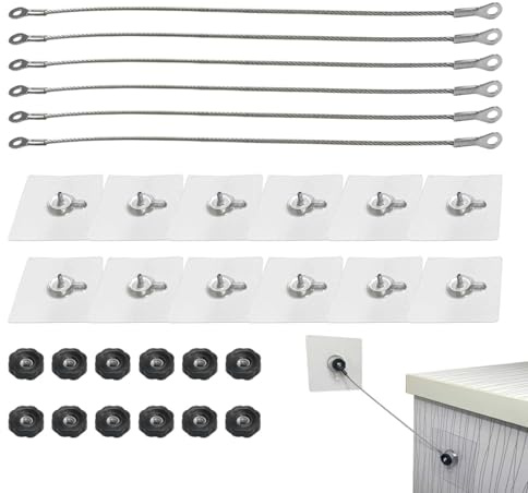 Kit di ancoraggi per mobili, 25,4 cm, cinghie anti-ribaltamento per mobili, cinghie di ancoraggio da parete per comò, senza trapano, per bambini, sicurezza per TV, cassettiera, scaffale, carico