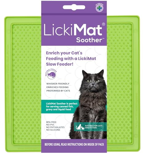 LickiMat Tétine classique, tapis à lécher pour chat à alimentation lente, réducteur d'anxiété ; parfait pour la nourriture, les friandises, le yaourt ou le beurre d'arachide. Alternative amusante à
