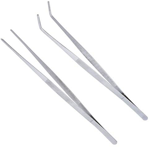 Fleymu Aquatic Pinzetten Edelstahl Terrarium Aquarium Reinigung Pinzette Silber Modern