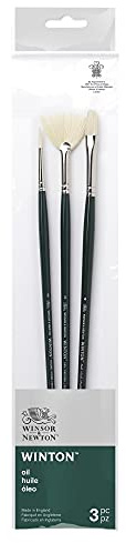 Winsor & Newton Winton Oil Brush, Long Handle, 3 pack, #3