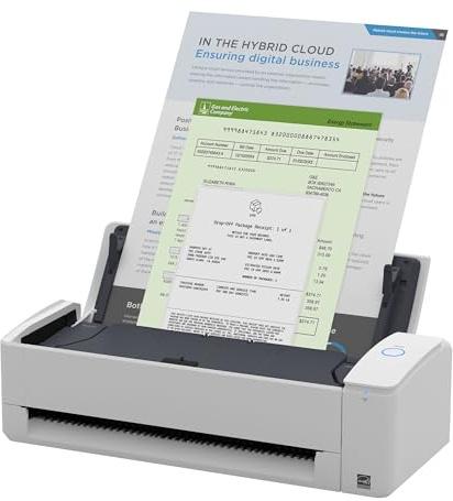 ScanSnap iX1300 Compact Wireless or USB Double-Sided Color Document, Photo & Receipt Scanner with Auto Document Feeder and Manual Feeder for Mac or PC, White