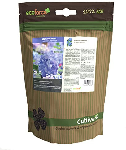 CULTIVERS Engrais Biologique pour Hortensia et camélia 250 g. Engrais d'origine 100% Biologique et végétalienne. Améliore la Floraison et Active la Couleur des Fleurs
