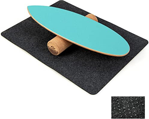 COSTWAY Balance Board aus Holz, Balancebrett, Balance Trainer Trickboard für zuhause, inkl. Korkrolle, Balance-board aus 8 hochwertigen Holzschichten gepresst