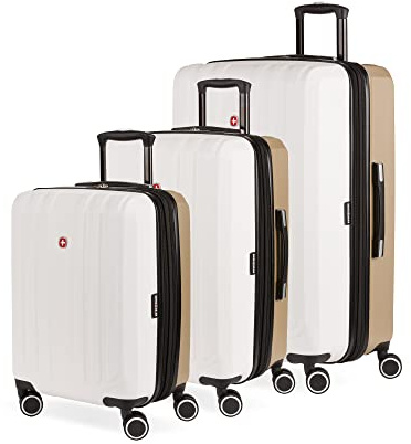 SwissGear Duet Expandable Luggage, Hard Shell Large Luggage with Spinner Wheels