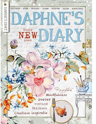 Daphne's Diary Magazine #1 2024 (NEDERLANDS) | Kreativt konsthantverks arbetsbok | Interaktivt dagboksmagasin för mindfulness, färgläggning, konst, matlagning, resor | Fullt av kreativa inspirationer