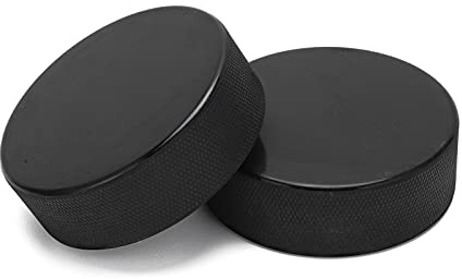 HERCHR Dischi da Hockey su Ghiaccio, 2 Pezzi Disco Attrezzatura Regolamento Ufficiale per Pratica e Allenamento Classico, Diametro 3, Spessore 1(Nero)