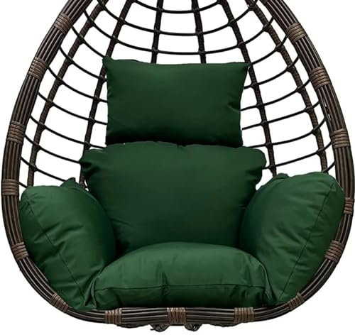 RUYICZB Hängesessel Kissen, Polster Bodenkissen Für Schwenksessel, Auflage Für Baumwoll Hängeschaukel, Hängekorb, Hängestuhl, Rückenkissen, Gartenmöbel Kissen Sitzpolster Dicke,Grün