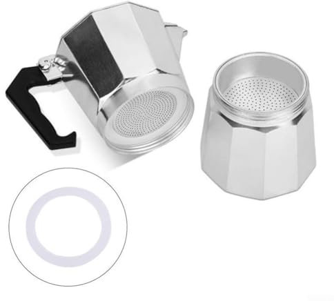 GLOBALHUT 2/3/6/9/12 Cup Replacement Gasket and Filter for Stovetop Espresso Coffee Makers, Rubber Seal for Stove Top Coffee Maker Moka Pot (12 cup)