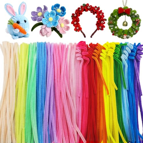 ROEOWENE 400pcs Scovolini Colorati per Lavoretti Fili di Ciniglia Scovolini Pipa Cleaner Pipe Cleaner Strisce Pulisci Tubi Bastoncini Filo di Ciniglia Peluche per Artigianato