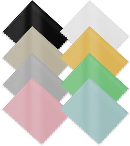 zoerbufan 8 Piezas Paños Limpia Gafas, Paños de Limpieza de Microfibra para Limpiar Anteojos,Lentes de Cámara, Tablets, Phones, Laptops, Pantallas LCD(8 Color)