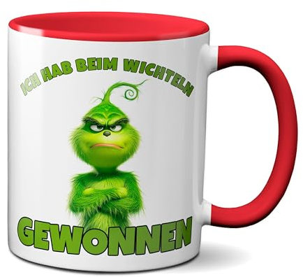 TassenKing Tasse TassenKing Grinch Tasse Anti Wichteln Weihnachten Spruch Ironie Sarkasmus lustige Weihnachtsbecher Geschenke für Weihnachtsmuffel
