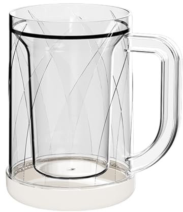 Vasos Transparentes Para Congelador: Jarras De Cerveza De Vidrio De Doble Pared, Vasos Para Hielo Con Capa Intermedia | Vasos De Pinta Congelables, Tazas De Hielo Para Y Refrigeración De Café,