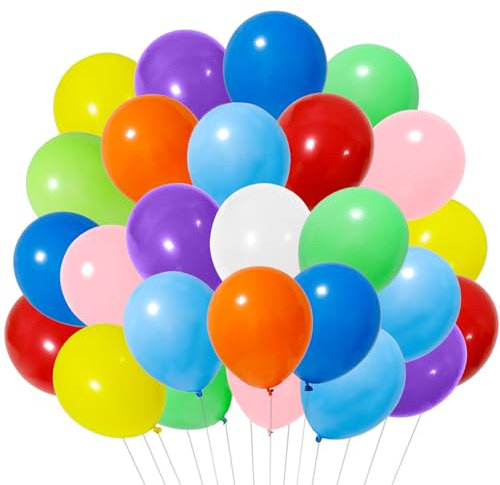 100 Stück Bunte Luftballons, Luftballons Geburtstag, Luftballons Hochzeit, Luftballons Bunt, Kinder Party Deko für Geburtstagsdeko Hochzeit Taufe Deko Partydeko Deko Geburtstag