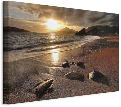murando - Quadro Fonoassorbente Mare 120x80 cm 1 Pezzo - Canvas - Quadri Acustici XXL Grandi - Pannelli Fonoassorbenti Decorativi - Decorazione da Parete Soggiorno - Pietra c-B-0550-b-a