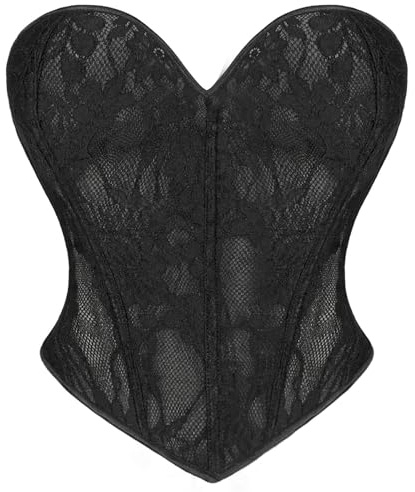 Ropa interior ligera para mujer, corsé de mezclilla floral para mujer, para un aspecto suave debajo de la ropa, Negro, M