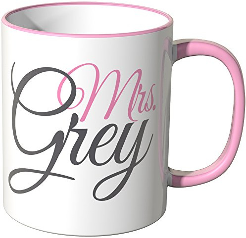 WANDKINGS® Tasse, Schriftzug: Mrs. Grey - ROSA